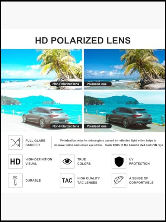 Semi-Rimless Polarized UV 400 Protection Sunglasses for Women Men main image 5